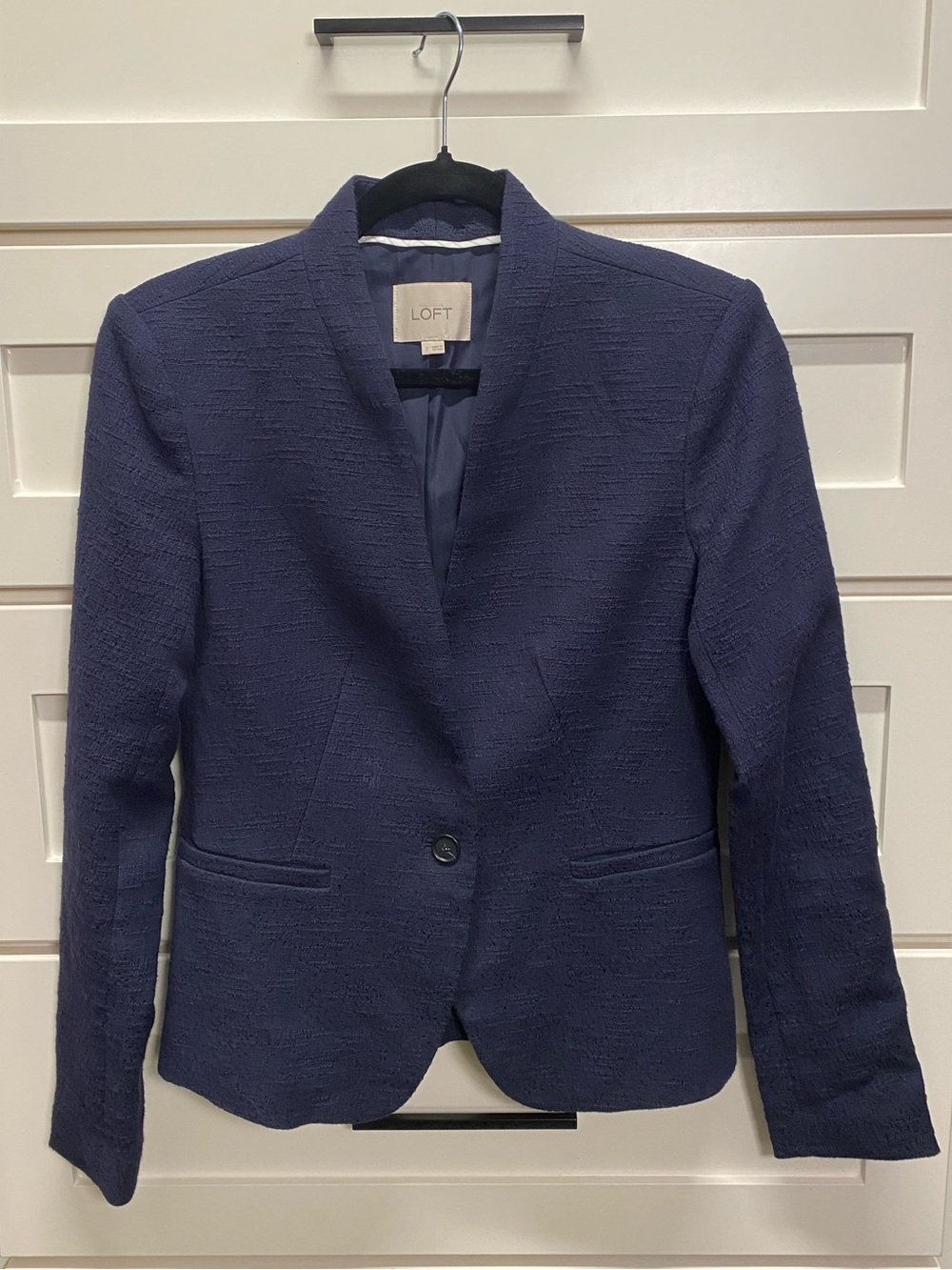 Loft Textured Navy Blazer